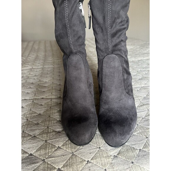 Sam Edelman Kent Microsuede Dark Gray Over the Knee Heeled Boots Women 6 Minimal - Picture 6 of 16